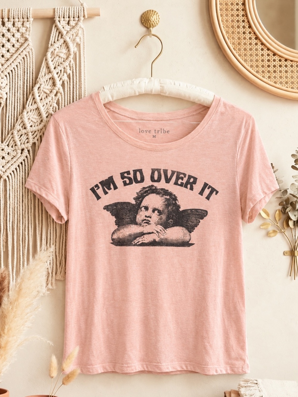 Love Tribe Peach I’m So Over It Angel Tee Shirt